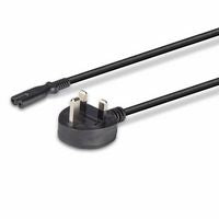 Lindy 30444 Power Cable – 2m UK 3 Pin Plug to IEC C7, Black