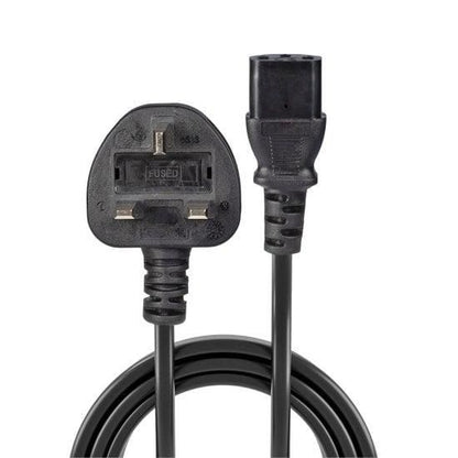 Lindy 30437 10m UK 3 Pin Plug to IEC C13 Power Cable – Black, 5A, CE Certified