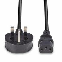 Lindy 30437 10m UK 3 Pin Plug to IEC C13 Power Cable – Black, 5A, CE Certified