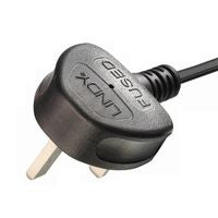 Lindy 30461 3m UK 3 Pin to C5 Mains Cable – Lead-Free Power Lead, 3A Fuse