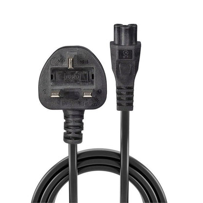 Lindy 30460 UK 3 Pin to C5 Mains Cable – 1m Lead Free Power Cord