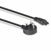 Lindy 30460 UK 3 Pin to C5 Mains Cable – 1m Lead Free Power Cord