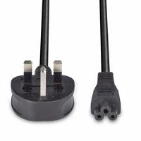 Lindy 30460 UK 3 Pin to C5 Mains Cable – 1m Lead Free Power Cord