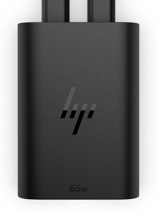HP 600Q8UT#ABB 65W GaN USB-C Laptop Charger – Compact Dual-Port Power Adapter