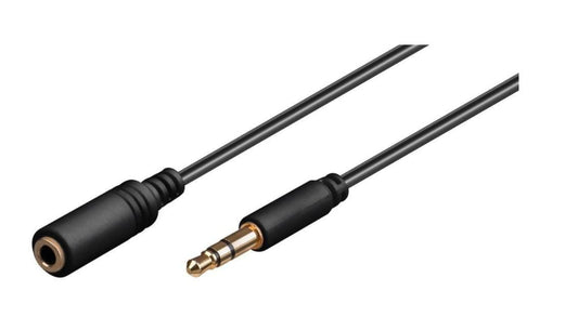 MicroConnect AUDLG1G Audio Cable 1m – 3.5mm Male to Female Gold-Plated Extension
