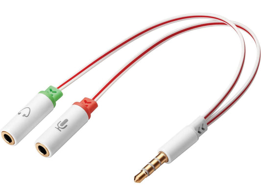 Sandberg 508-59 Headset Converter Dual-Single – 3.5mm TRS Male to 2x MiniJack Female, White