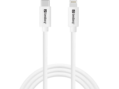 Sandberg 136-58 USB-C PD to Lightning Cable 1m – MFi Certified, Fast Charge, 5-Year Warranty