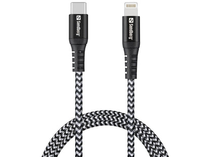 Sandberg 441-55 Survivor USB-C to Lightning Cable 1m – Kevlar Reinforced, Fast Charge