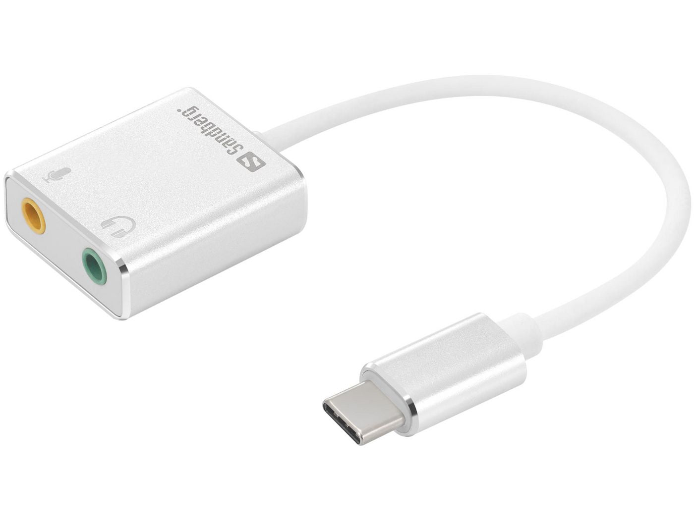 Sandberg 136-26 USB-C to Sound Link Audio Adapter – 3.5mm Headphone Jack, Silver