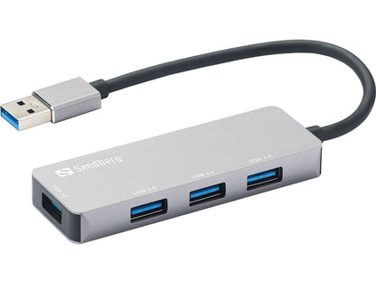 Sandberg 333-67 USB-A Hub – 4-Port Aluminium USB 3.0/2.0 Splitter
