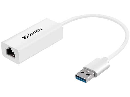Sandberg 133-90 USB3.0 Gigabit Network Adapter – White, IEEE 802.3x