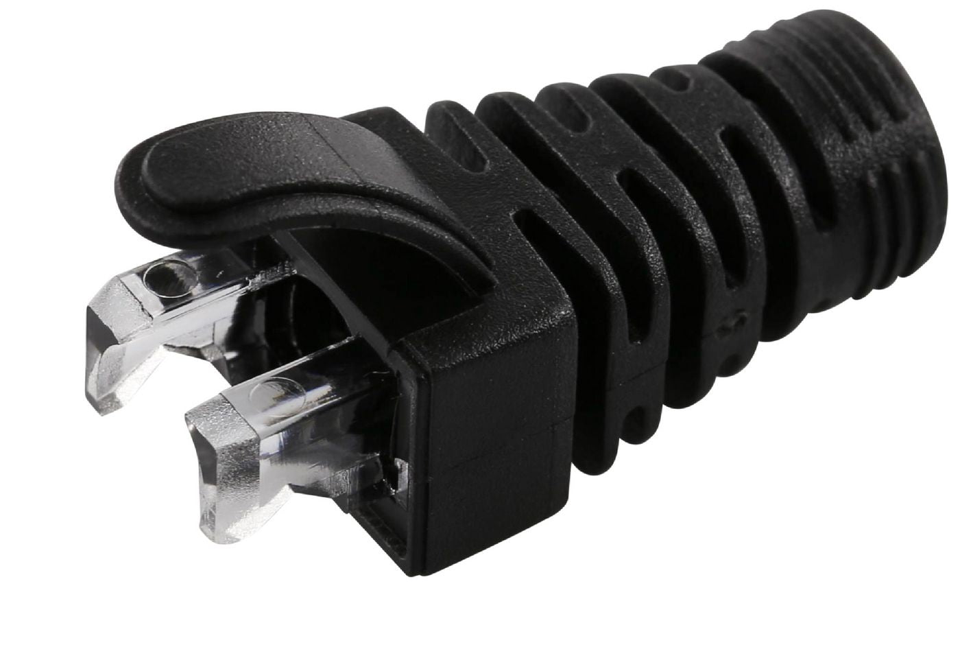 MicroConnect CONB65S Strain Relief Boot for Cat5e, Cat6, Cat6A Cables – 6.5mm, Black, 100 Pack