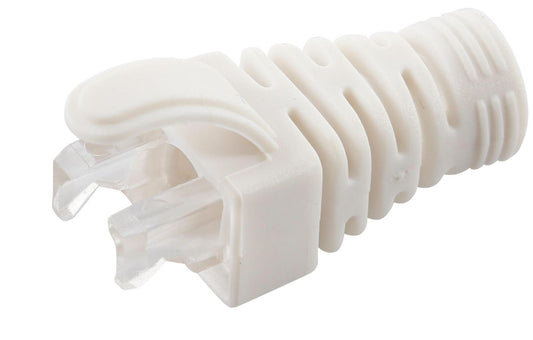 MicroConnect CONB65W Strain Relief Boot – White, 6.5mm, 100 Pack, Cat5e/Cat6/Cat6A