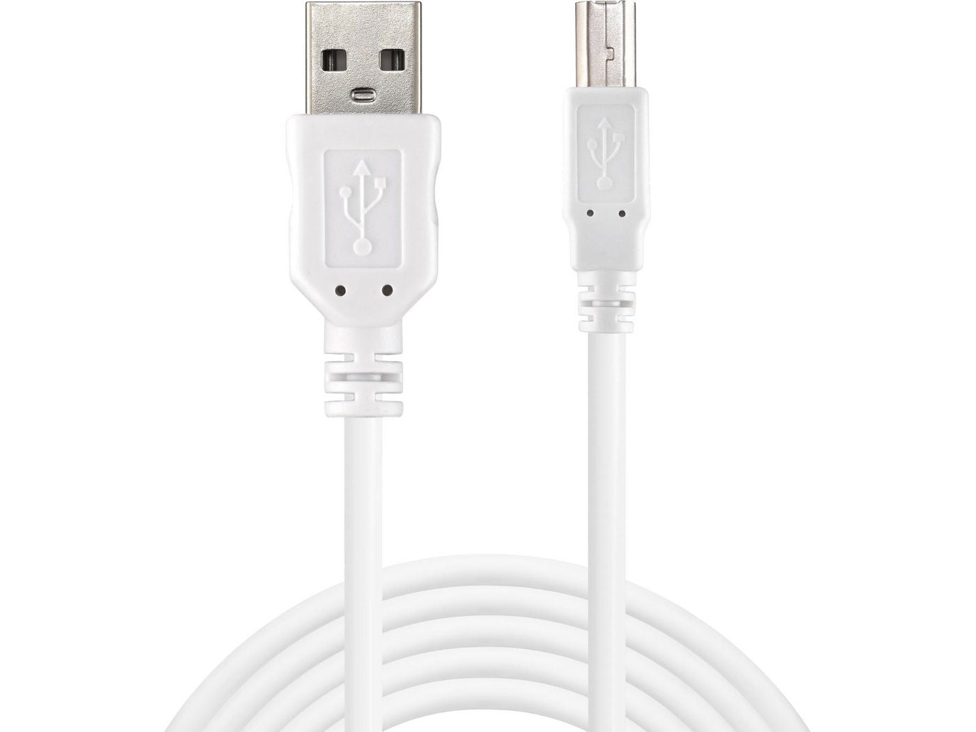 Sandberg 502-78 USB 2.0 A-B Cable – 1.8m White Male/Male 480Mbps High-Speed Data Transfer