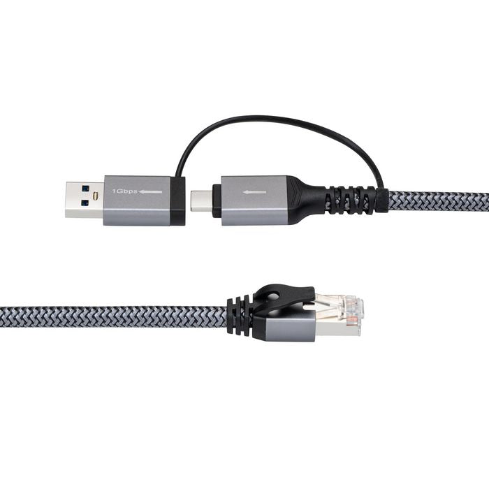MicroConnect MC-RJ45USBC-03 CAT6 RJ45 FTP to USB A-C Adapter Cable – 3m Network Cable