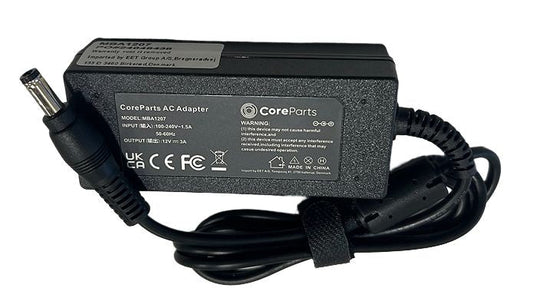 CoreParts MBA1207 36W 12V 3A Power Adapter – CE Certified, EU Plug, AC-DC