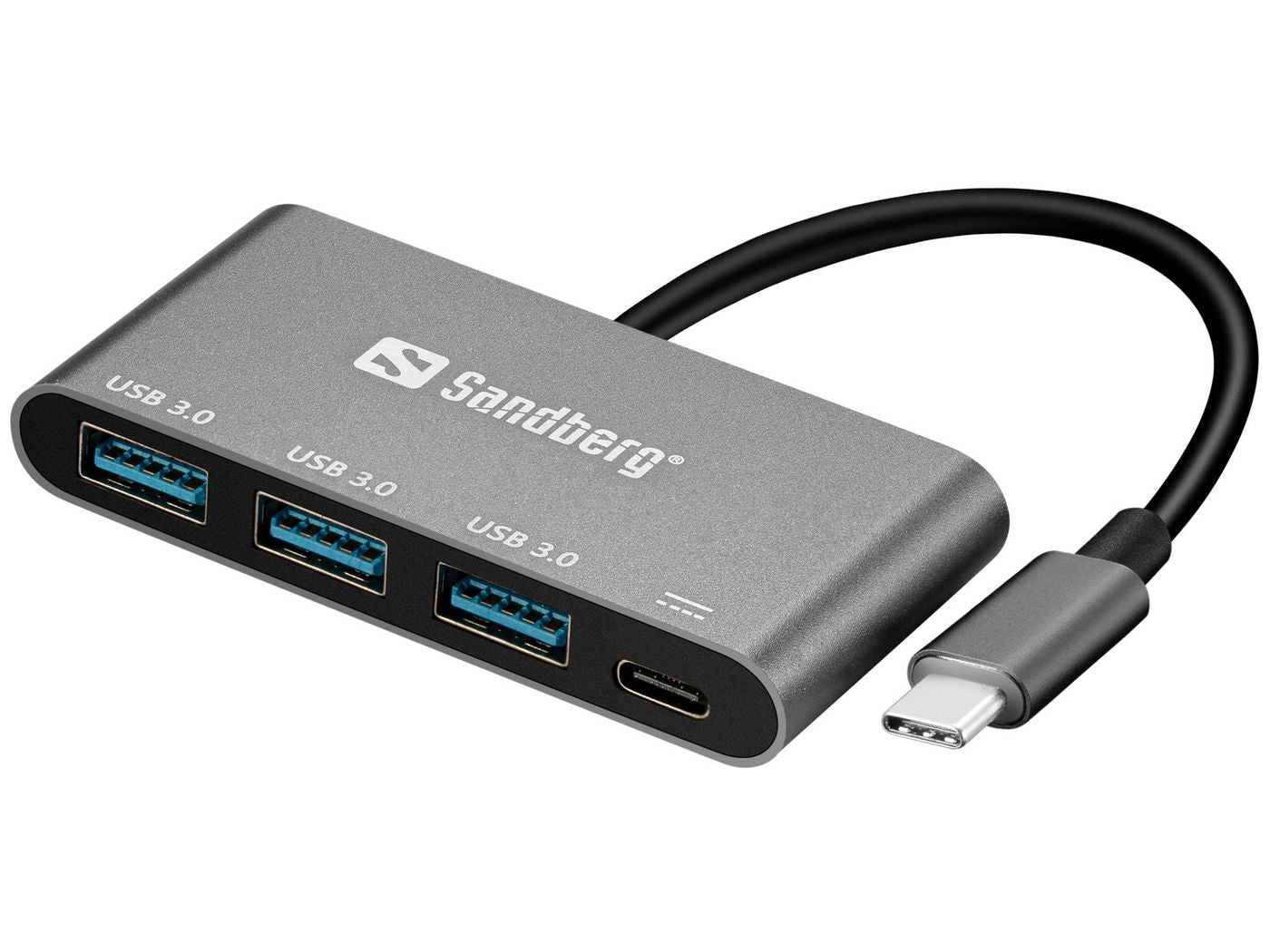 Sandberg 136-03 USB-C to 3xUSB 3.0 Hub + PD – Aluminium, 5000 Mbit/s