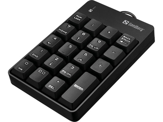 Sandberg 630-07 Numeric Keypad – USB Wired 19-Key Membrane Black