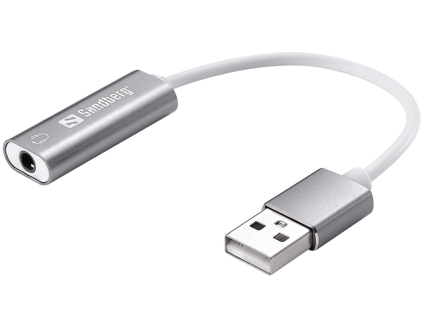 Sandberg 134-13 Headset USB Converter – Aluminium 3.5mm Audio Adapter