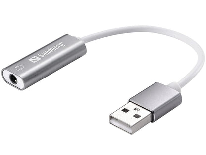 Sandberg 134-13 Headset USB Converter – Aluminium 3.5mm Audio Adapter