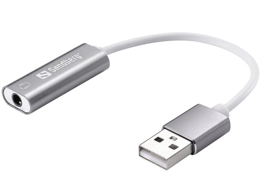 Sandberg 134-13 Headset USB Converter – Aluminium 3.5mm Audio Adapter