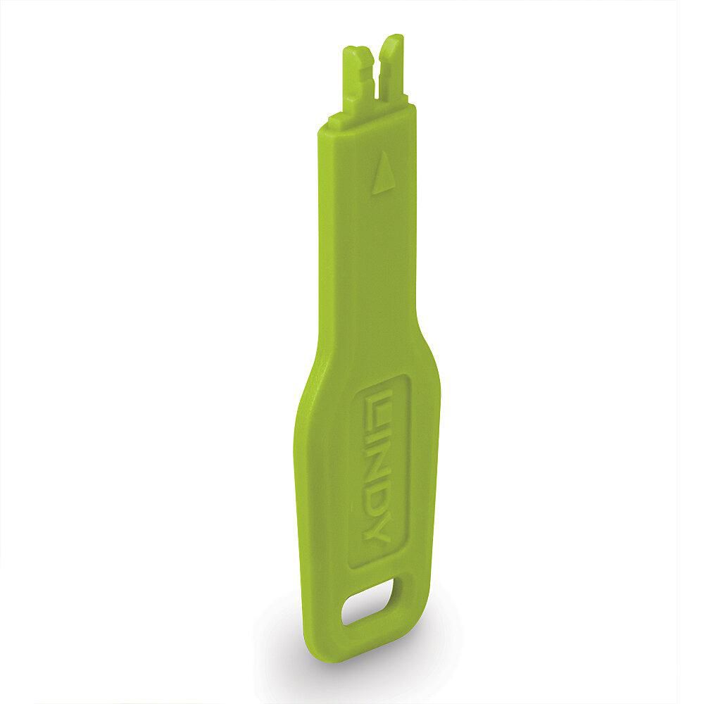 Lindy 47893 RJ45 Port Blocker Key – Green, ABS, CE RoHS Certified