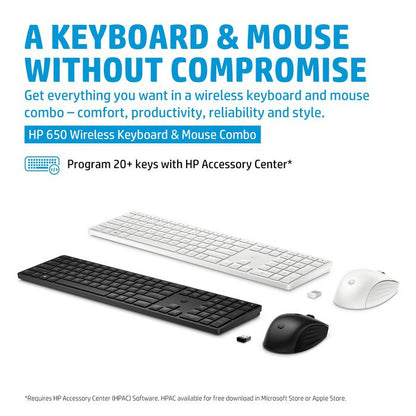 HP 4R013AA#UUW Wireless Keyboard and Mouse Combo – Full-Size, 4000 DPI, Black
