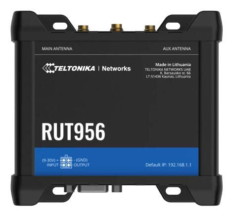 Teltonika Networks RUT956200100 Industrial Cellular Network Router – WiFi/4G CAT4, 5 Antennas