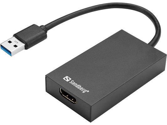 Sandberg 134-42 USB 3.0 to HDMI Converter – Passive Video Adapter 1080p