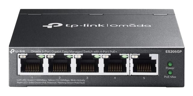 Omada ES205GP 5-Port Gigabit Managed Switch with 4-Port PoE+ 65W