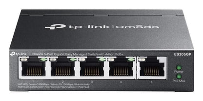 Omada ES205GP 5-Port Gigabit Managed Switch with 4-Port PoE+ 65W