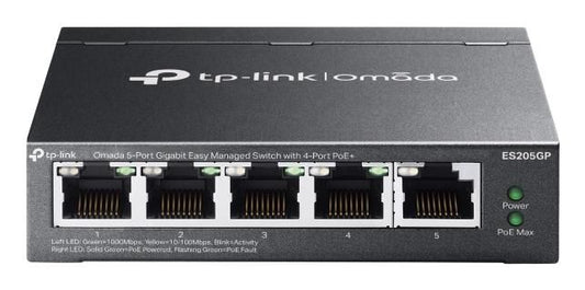 Omada ES205GP 5-Port Gigabit Managed Switch with 4-Port PoE+ 65W
