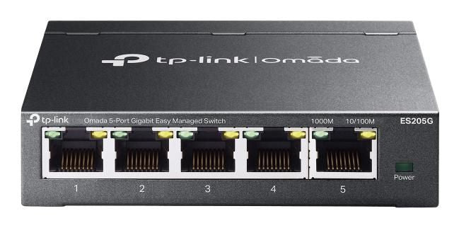 Omada ES205G 5-Port Gigabit Easy Managed Switch – Metal, 10Gbps, Cloud-Managed