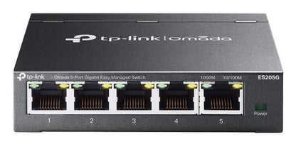 Omada ES205G 5-Port Gigabit Easy Managed Switch – Metal, 10Gbps, Cloud-Managed