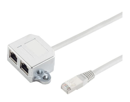 MicroConnect MPK419 Network Cable Splitter – 0.15m Cat5e F/UTP RJ-45 Silver, Durable Aluminium