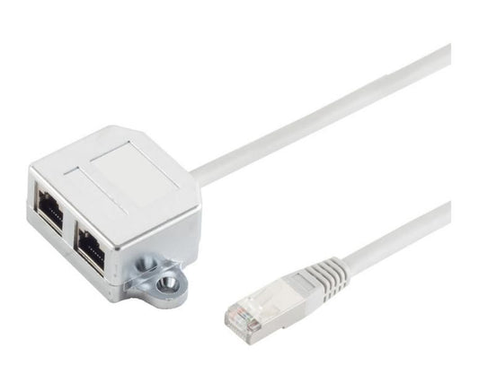 MicroConnect MPK419 Network Cable Splitter – 0.15m Cat5e F/UTP RJ-45 Silver, Durable Aluminium