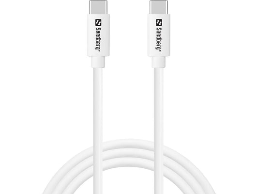 Sandberg 136-52 USB-C Charge Cable 1M – 65W Power Delivery, White