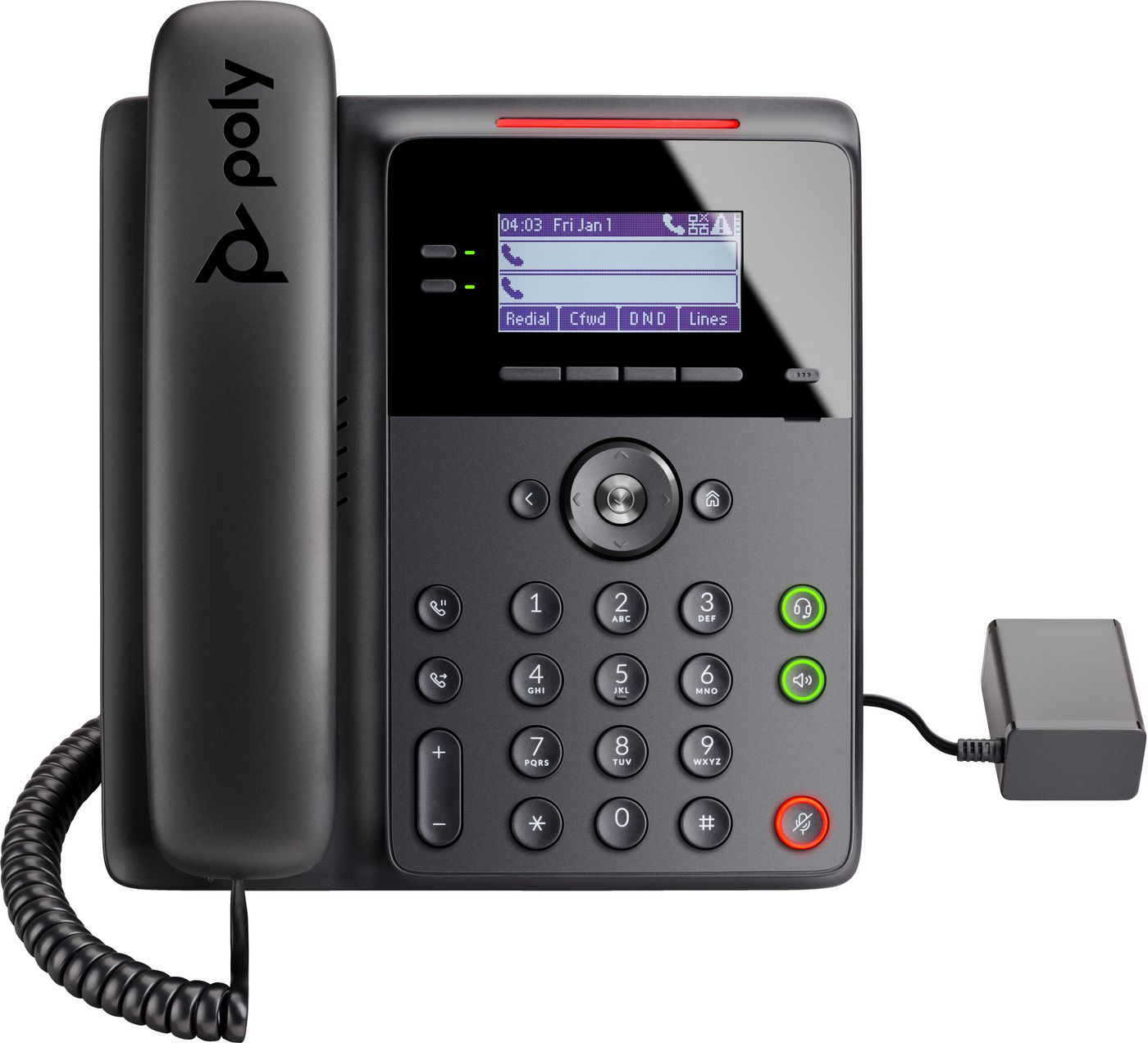 Poly 2200-49825-025 Edge B30 IP Phone – PoE, 4-Line, LCD, ENERGY STAR