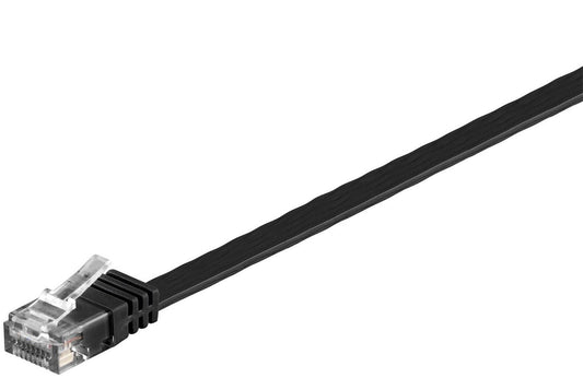 MicroConnect V-UTP6015S-FLAT Cat6 U/UTP Flat Network Cable 1.5m Black RJ-45 10Gbps High-Speed