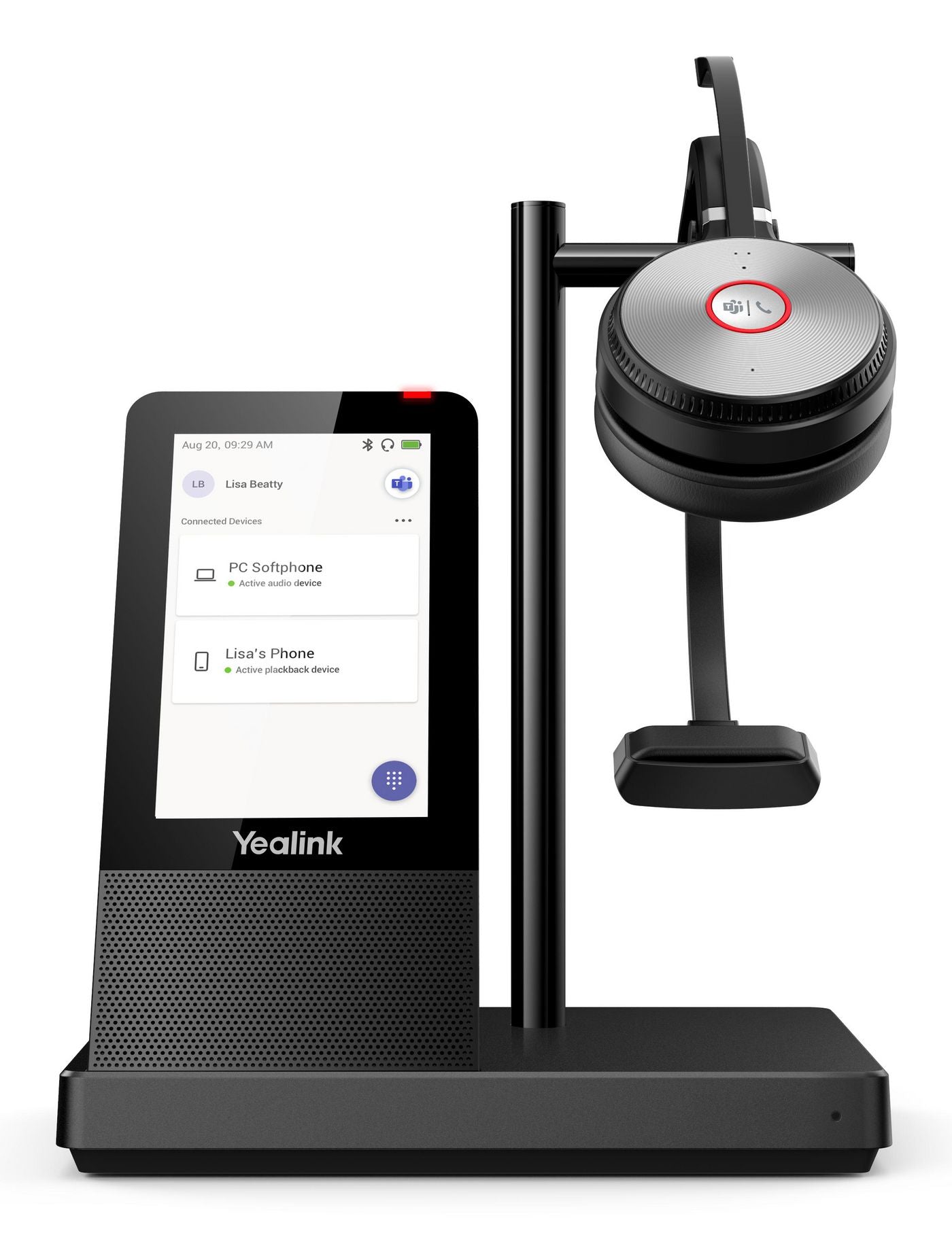Yealink 1308002 WH66 Mono DECT Wireless Headset – Personal Audio Conferencing, Bluetooth, Touchscreen