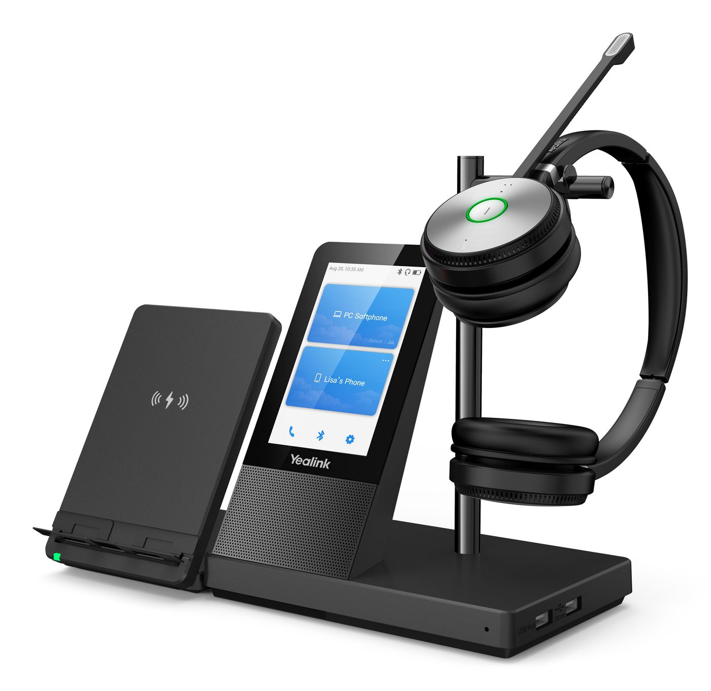 Yealink WH66 DUAL UC Wireless Headset – Binaural DECT Bluetooth, Touchscreen Base