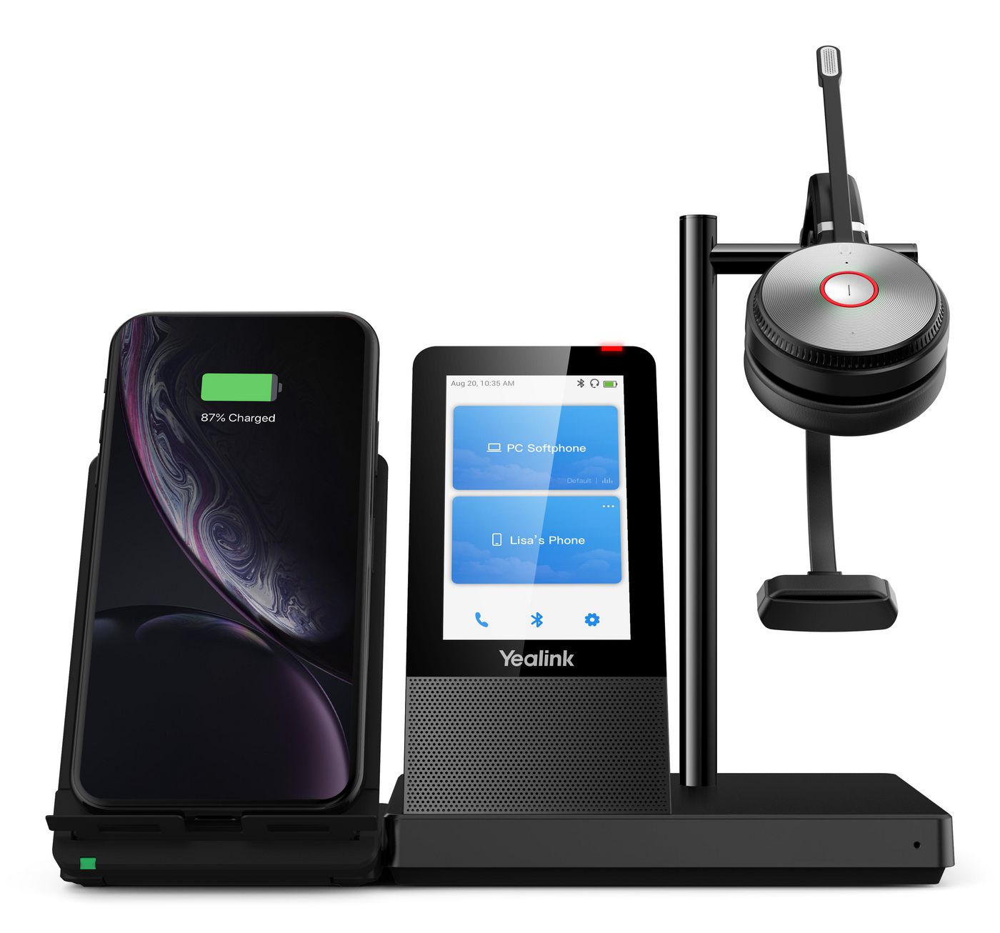 Yealink 1308007 WH66 Mono UC-DECT Wireless Headset – Bluetooth, Touch Screen, 160m