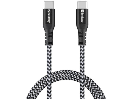 Sandberg 441-38 Survivor USB-C Cable 1M – 100W Kevlar Reinforced, Black/Grey