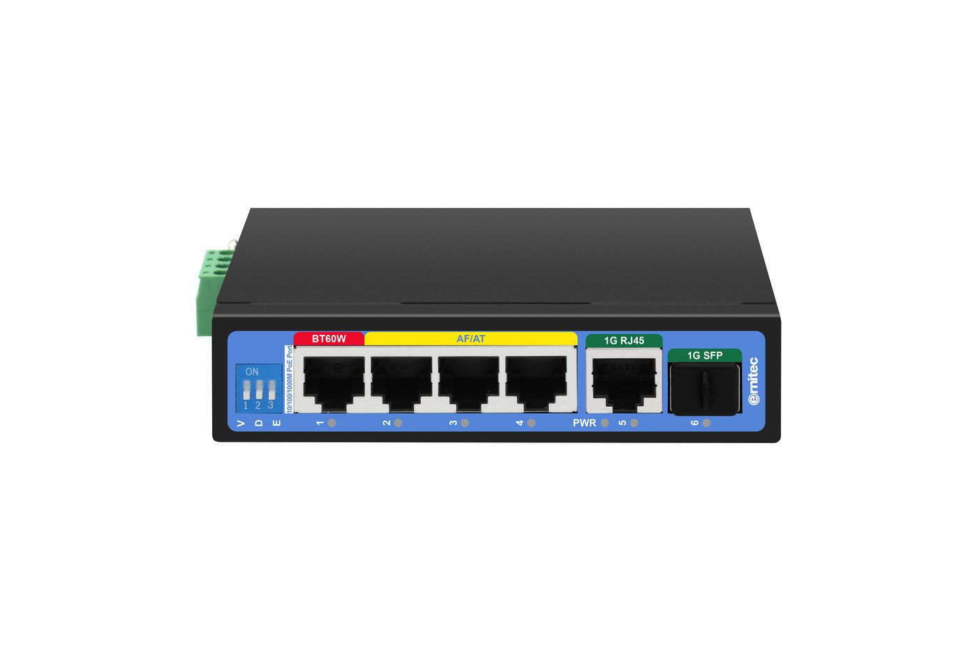 Ernitec ELECTRA-U06-1GB 6-Port 1000Mbps Industrial PoE Network Switch