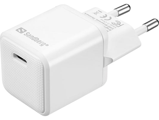 Sandberg 341-42 USB-C AC Charger PD20W Saver Fast Charge White