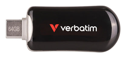 Verbatim 30224 USB-C Flash Drive 64GB Black – USB 3.2 Gen 1 Capless