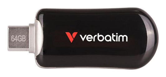 Verbatim 30224 USB-C Flash Drive 64GB Black – USB 3.2 Gen 1 Capless
