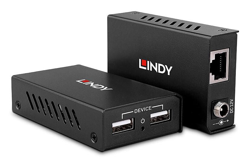 Lindy 43408 100m 2 Port USB 2.0 Cat. 6 Extender – AV Transmitter & Receiver