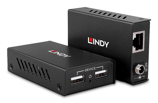 Lindy 43408 100m 2 Port USB 2.0 Cat. 6 Extender – AV Transmitter & Receiver