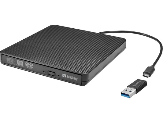 Sandberg 136-62 Optical Disc Drive – USB-C/A DVD Super Multi DL, Black